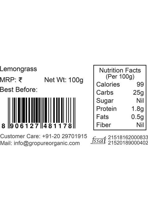 Gropure Organic Lemongrass Leaves Tea Lemon Grass Green Tea Pouch (100 G)