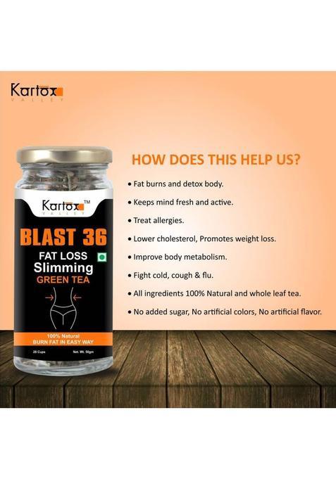 Kartox Valley Belly Fat Reduce/Weight Loss Massage Tea/Fat Burner Tea For Women/Slimming Tea Green Tea Glass Bottle (50 G)