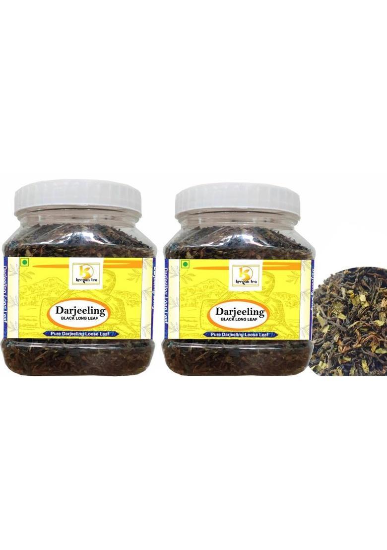 Keegan Tea Pure Darjeeling Long Leaf Authentic Darjeeling Black Tea 200Gm Jar Combo Pack Of 2 (400Gm) Black Tea Mason Jar (2 X 200 G)
