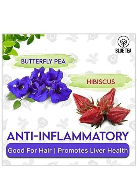 Blue Tea Butterfly Pea Flower- Certified Organic & Egyptian Hibiscus Flower Herbal Tea