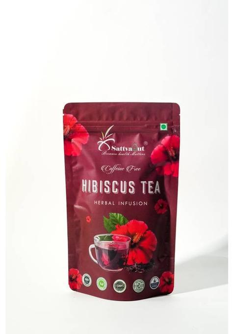 Sattvahut Hibiscus Herbal Tea|Skin Glow Enhancing Flower | 50G For 50 Cups|Herbal Wellness Hibiscus Herbal Tea Pouch (50 G)