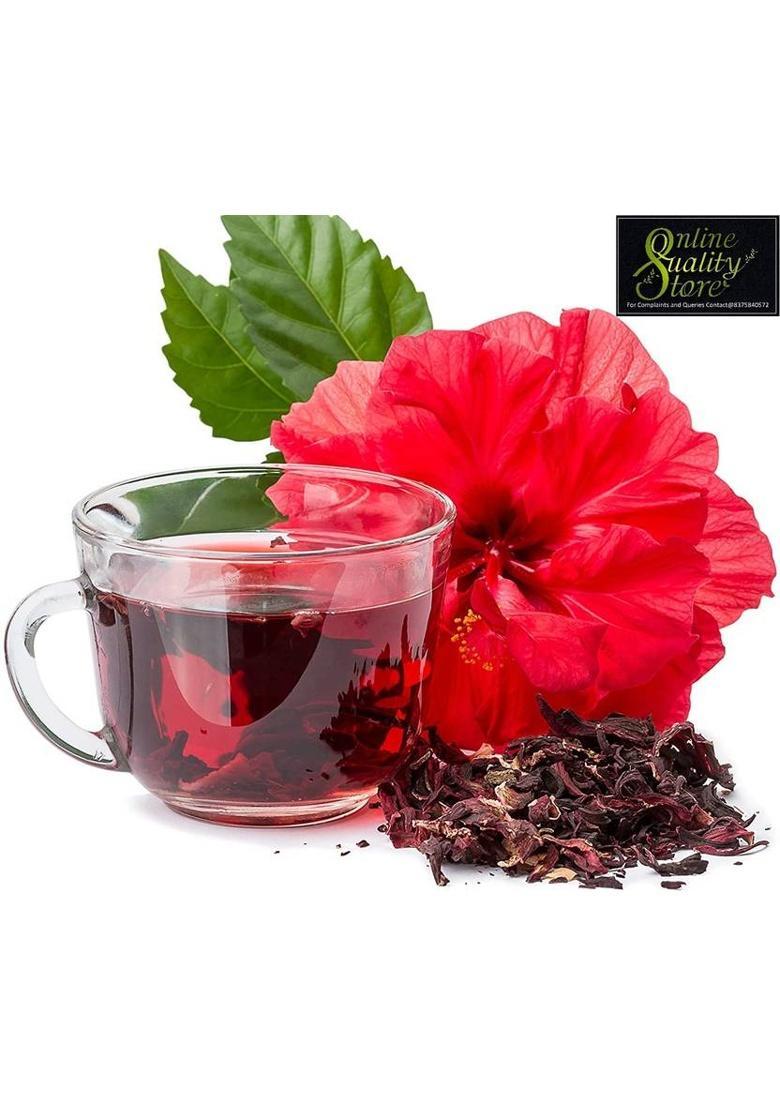 Online Quality Store Organic Hibiscus Flower Tea, Rose Flower Tea Combo