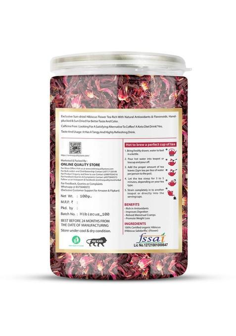 Online Quality Store Organic Hibiscus Flower Tea, Rose Flower Tea Combo