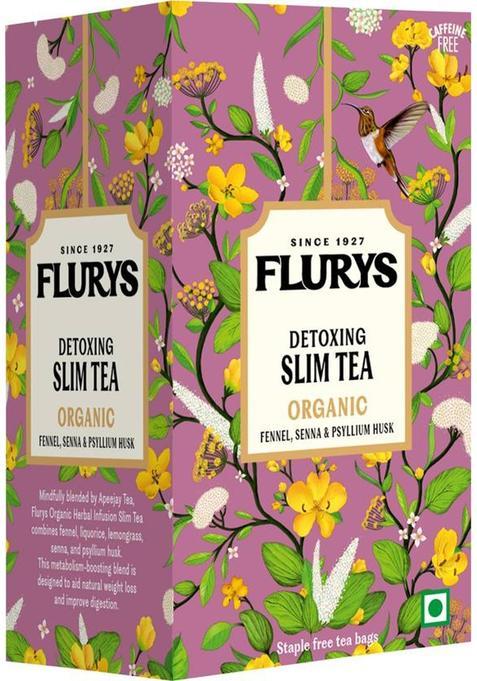 Flurys Detoxing Organic Slim Fennel, Psyllium Husk, Senna Herbal Infusion Tea Bags Box&nbsp;&nbsp;(20 Bags)