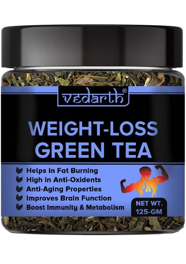 Vedarth Organics Weight Loss Green Tea (Whole Dried Leafs) Fat Burner- 50 Cups Green Tea Plastic Bottle (125 G)