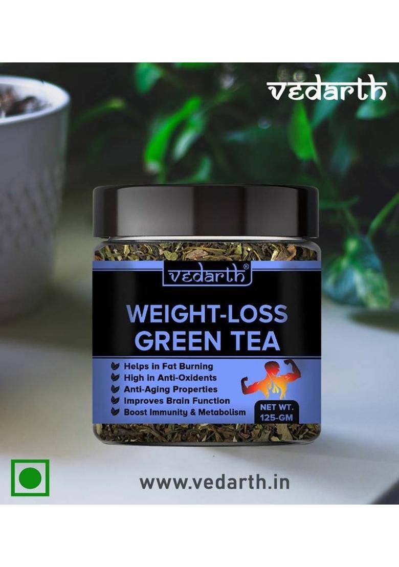 Vedarth Organics Weight Loss Green Tea (Whole Dried Leafs) Fat Burner- 50 Cups Green Tea Plastic Bottle (125 G)