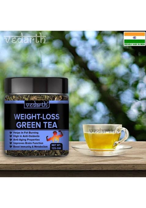 Vedarth Organics Weight Loss Green Tea (Whole Dried Leafs) Fat Burner- 50 Cups Green Tea Plastic Bottle (125 G)