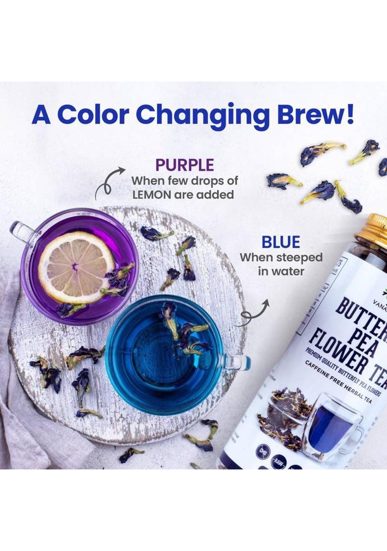 Vanalaya Butterfly Pea Tea Rich In Antioxidants For Weight Loss Reduce Stress And Anxiety Herbal Tea Plastic Bottle (25 G)