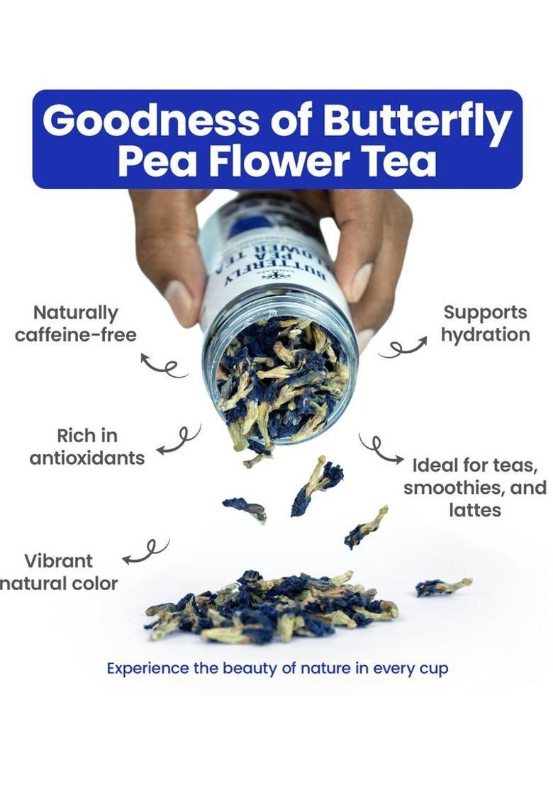 Vanalaya Butterfly Pea Tea Rich In Antioxidants For Weight Loss Reduce Stress And Anxiety Herbal Tea Plastic Bottle (25 G)