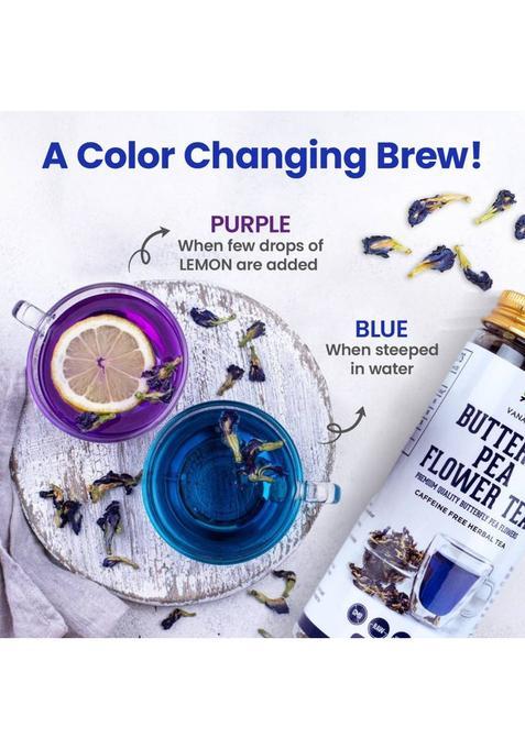 Vanalaya Butterfly Pea Tea Rich In Antioxidants For Weight Loss Reduce Stress And Anxiety Herbal Tea Plastic Bottle (25 G)