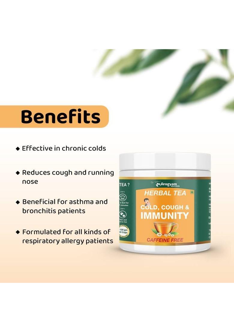 Dr.Satnam'S Arogyam Ayurveda Tea For Cough, Cold And Immunity Honey Herbal Tea Plastic Bottle (100 G)