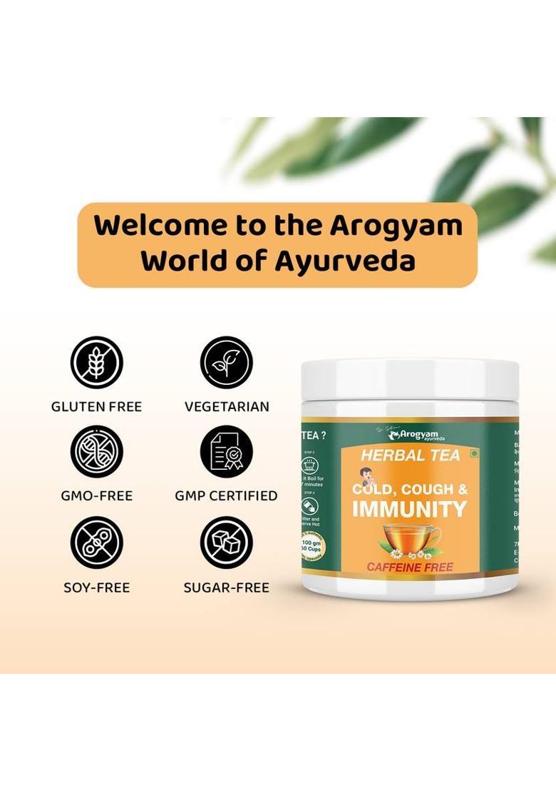 Dr.Satnam'S Arogyam Ayurveda Tea For Cough, Cold And Immunity Honey Herbal Tea Plastic Bottle (100 G)