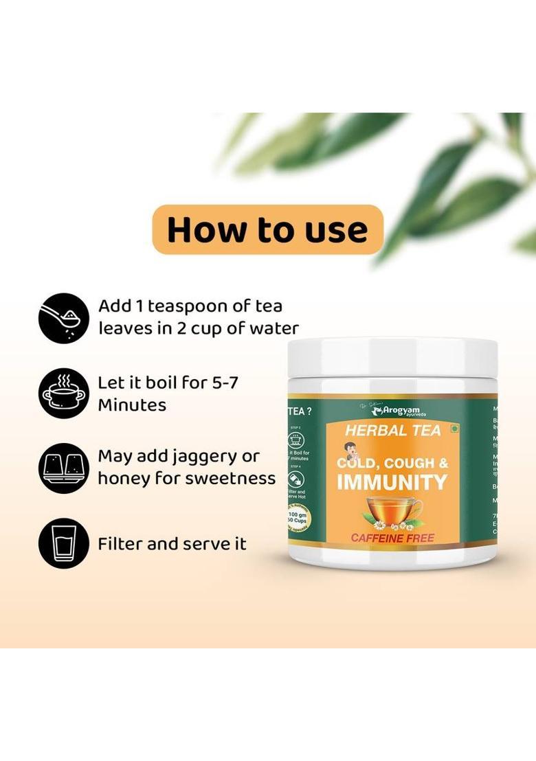 Dr.Satnam'S Arogyam Ayurveda Tea For Cough, Cold And Immunity Honey Herbal Tea Plastic Bottle (100 G)