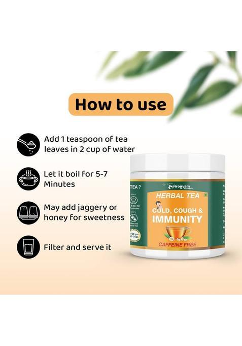 Dr.Satnam'S Arogyam Ayurveda Tea For Cough, Cold And Immunity Honey Herbal Tea Plastic Bottle (100 G)