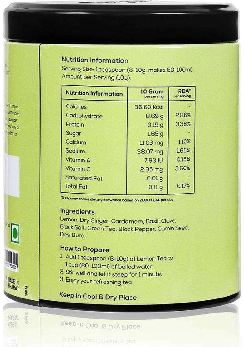 Amrita Naturals Refreshing Herbal Lemon Tea 250 + 250 Combo Pack Of 2 Lemon Herbal Tea Tin&nbsp;&nbsp;(2 X 250 G) - Indya