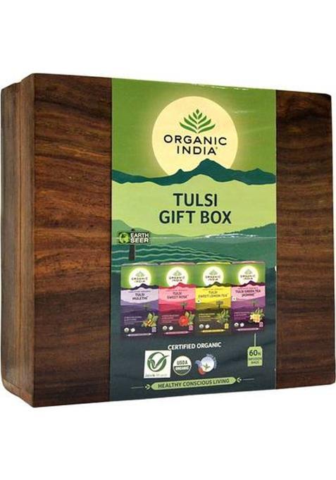 Organic India Executive Wooden 60 Teabags Box Infusion Tea Bags Box&nbsp;&nbsp;(0.95 G)