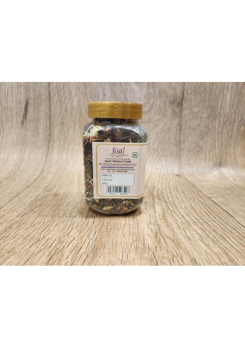 Kashmir Online Store Kashmiri Kahwa Tea|Authentic, Fragrant, And Refreshing Tea |Spices & Rose Petals Cardamom, Cinnamon, Saffron, Rose, Ginger Herbal Tea Vacuum Pack (50 G)