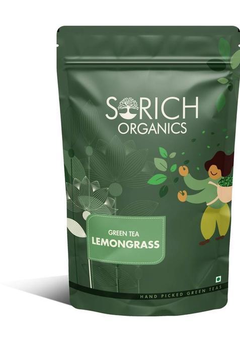 Sorich Organics Lemongrass Green Tea Leaves Rich In Vitamin Detox The Body Good For Skin Hair Lemon Grass Green Tea Pouch&nbsp;&nbsp;(100 G)