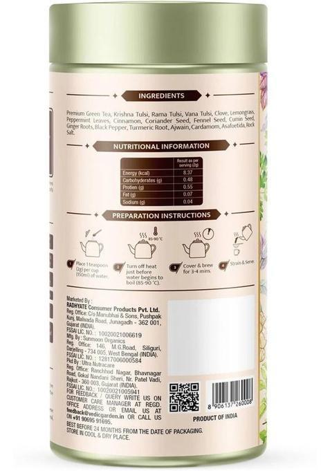 Vedic Garden Detox Kahwa Green Tea 100Gm Tulsi, Ginger, Turmeric, Cinnamon, Cloves Green Tea Tin (100 G)