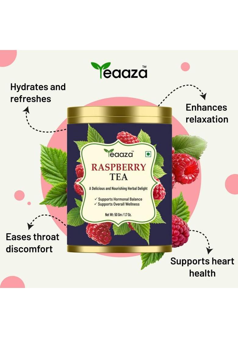 Teaaza Organic Raspberry Tea For Pcos–Tea For Reproductive Health, Female Wellness Herbal Tea Box (50 G)