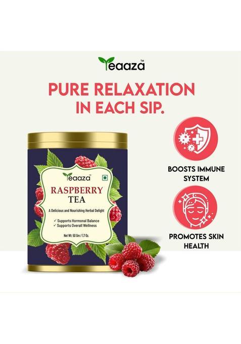 Teaaza Organic Raspberry Tea For Pcos–Tea For Reproductive Health, Female Wellness Herbal Tea Box (50 G)