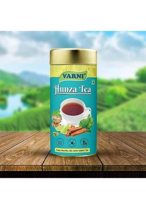 Varni Hunza 100% Natural Herbal Tea|Energetic Drink For Good Health & Longevity Cardamom, Spices, Herbs, Cinnamon, Ginger, Tulsi Herbal Tea Tin (100 G)