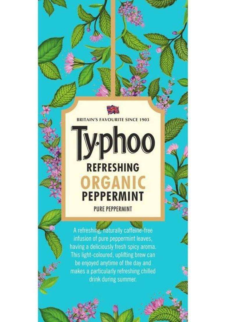 Typhoo Refreshing Organic Peppermint Tea With Pure Peppermint Tea Bags, 20 Tea Bags Tea Bags Box&nbsp;&nbsp;(20 Bags) - Indya