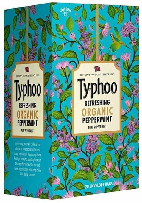 Typhoo Refreshing Organic Peppermint Tea With Pure Peppermint Tea Bags, 20 Tea Bags Tea Bags Box&nbsp;&nbsp;(20 Bags)