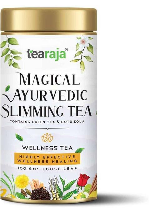 Tearaja Slimming Magical Ayurvedic Herbal Tea Cardamom, Liquorice, Black Pepper, Lemon, Lemon Grass, Rose Herbal Tea Vacuum Pack&nbsp;&nbsp;(100 G)