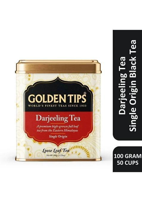 Golden Tips Premium Single Origin Darjeeling Loose Leaf Unflavoured Black Tea Tin&nbsp;&nbsp;(100 G)