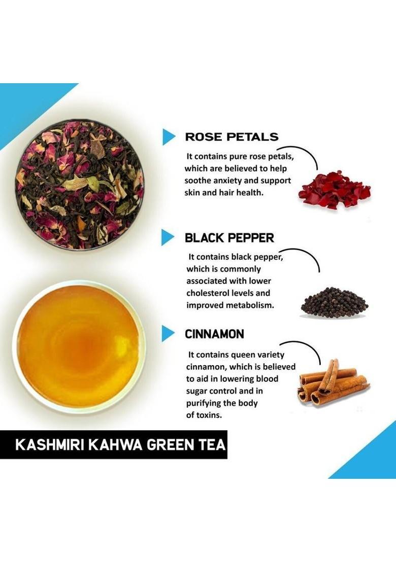 Teacurry Kashmiri Kahwa Tea |Green Tea | 100 Gms | Detox Tea | Helps In Weight Loss, Immunity, Digestion Assorted Green Tea Pouch (100 G)