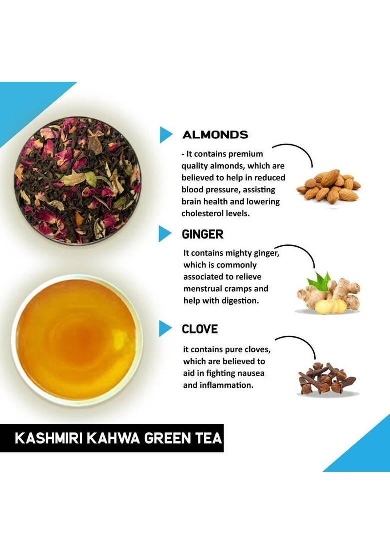 Teacurry Kashmiri Kahwa Tea |Green Tea | 100 Gms | Detox Tea | Helps In Weight Loss, Immunity, Digestion Assorted Green Tea Pouch (100 G)