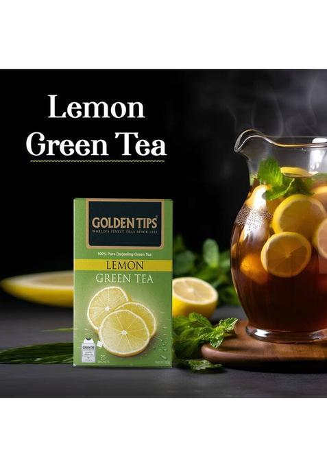 Golden Tips Indian Flavoured Lemon Green Tea Bags Box (2 X 50 G)