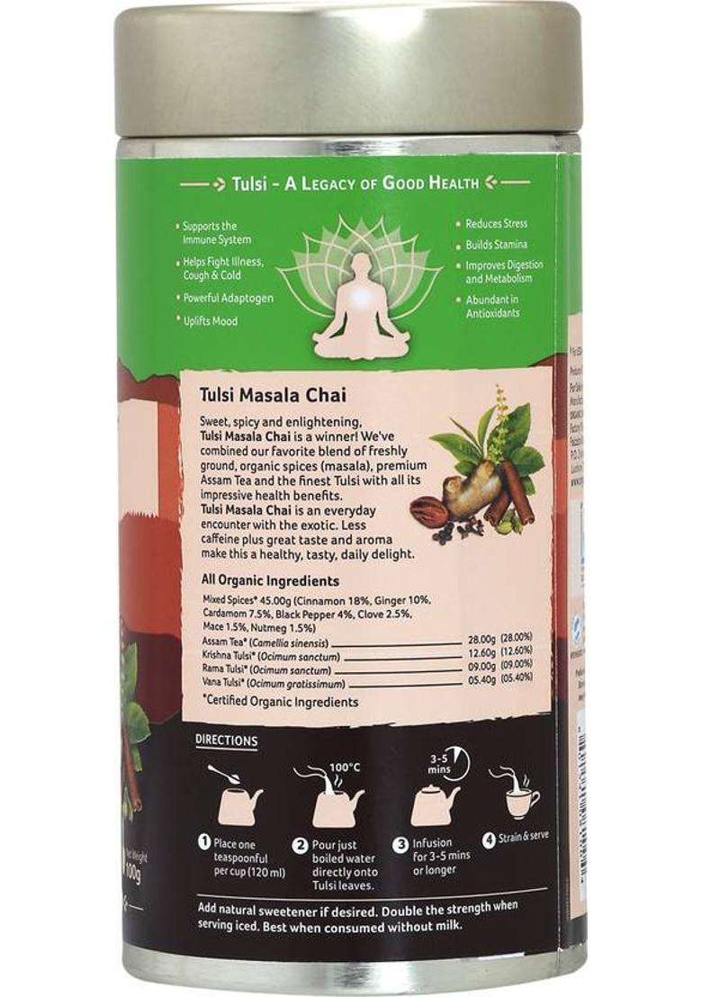 Organic India Masala Tulsi Masala Tea Tin&nbsp;&nbsp;(100 G) - Indya