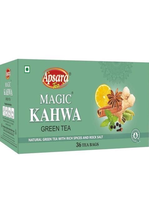 Apsara Detox Kahwa Green Tea | Mixed Herbs & Spices (36 Pyramid Tea Bags) Green Tea Bags Box (36 X 2.5 G)