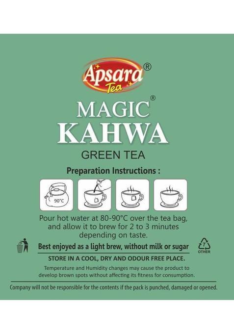 Apsara Detox Kahwa Green Tea | Mixed Herbs & Spices (36 Pyramid Tea Bags) Green Tea Bags Box (36 X 2.5 G)