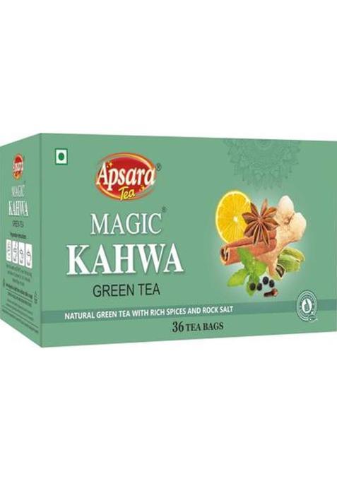 Apsara Detox Kahwa Green Tea | Mixed Herbs & Spices (36 Pyramid Tea Bags) Green Tea Bags Box (36 X 2.5 G)