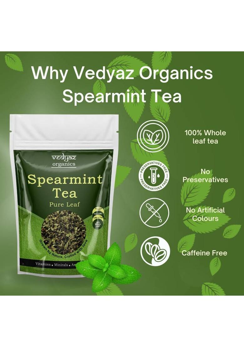 Vedyaz Organic Pure Spearmint Herbal Tea Leaves 50 Gm
