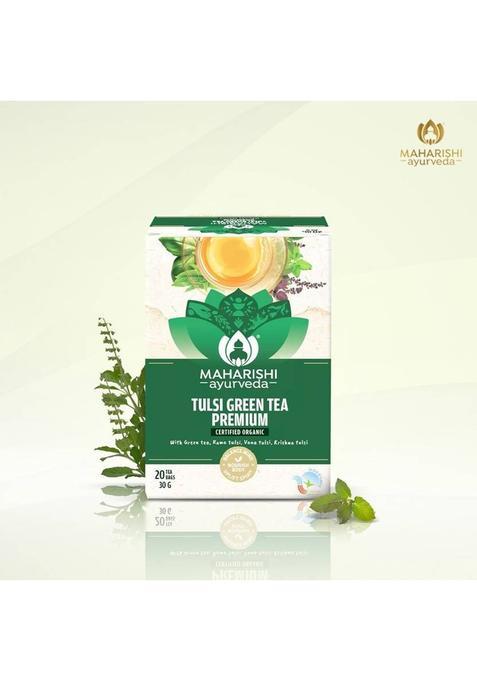 Maharishi Ayurveda Tulsi Green Tea Premium Tulsi Green Tea Bags Box (30 G)
