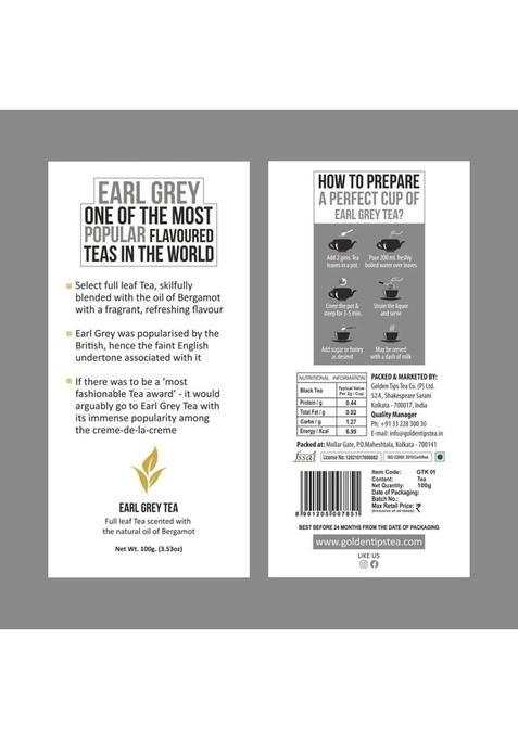 Golden Tips Darjeeling Earl Grey Loose Leaves Citrus Black Tea Tetrapack (100 G)