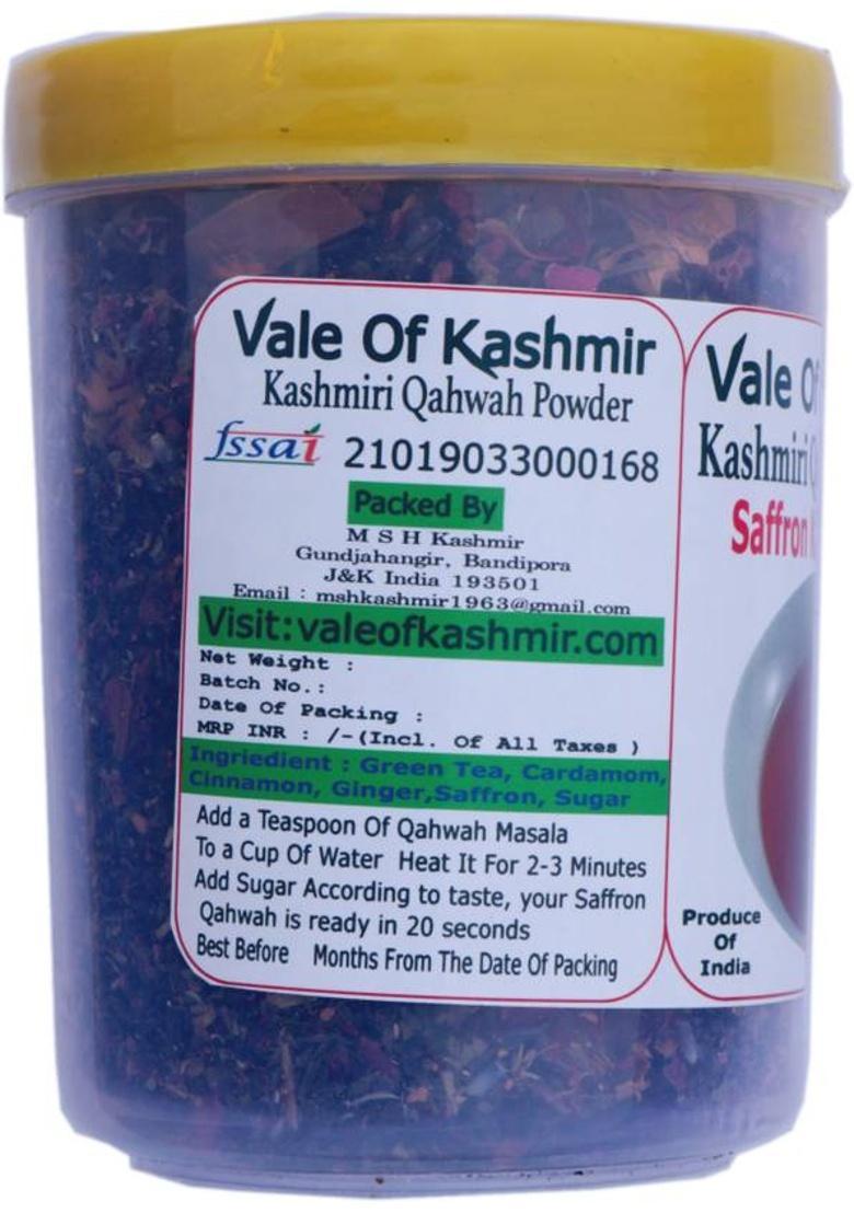 Vale Of Kashmir Kashmiri Kesar Kahwah Tea Masala Whole , Instant Mix Tea Kashmiri Kawa Tea Herbal Infusion Tea Plastic Bottle (200 G)