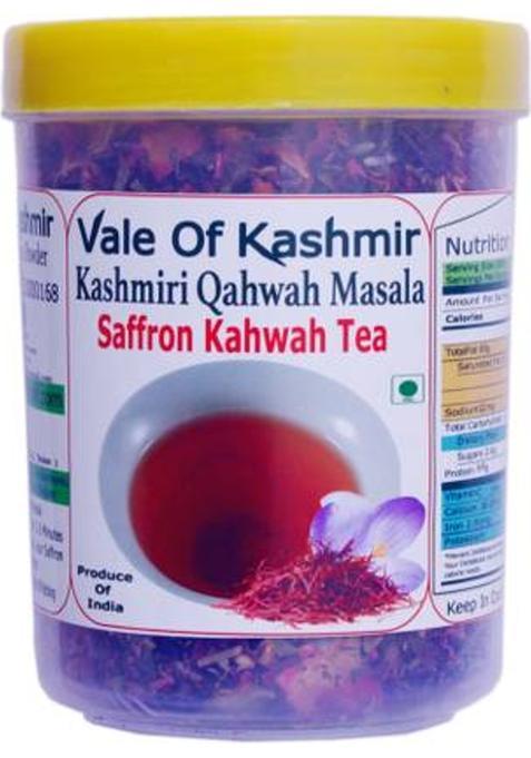 Vale Of Kashmir Kashmiri Kesar Kahwah Tea Masala Whole , Instant Mix Tea Kashmiri Kawa Tea Herbal Infusion Tea Plastic Bottle (200 G)