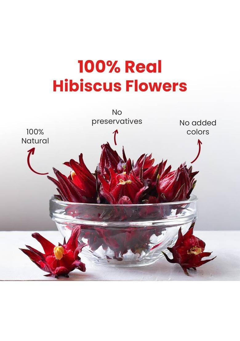 Blue Tea Hibiscus Flower Herbal Tea Caffeine Free Used For Iced Tea Cocktails, Mocktail & Syrups (100 Cups, 100G) Hibiscus Herbal Tea Mason Jar (100 G)