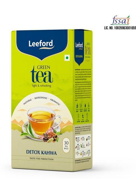 Leeford Detox Kahwa Green Tea|Spiced Herbal Blend For Digestion & Cleanse|30 Tea Bags Infusion Tea Bags Box&nbsp;&nbsp;(30 Bags)