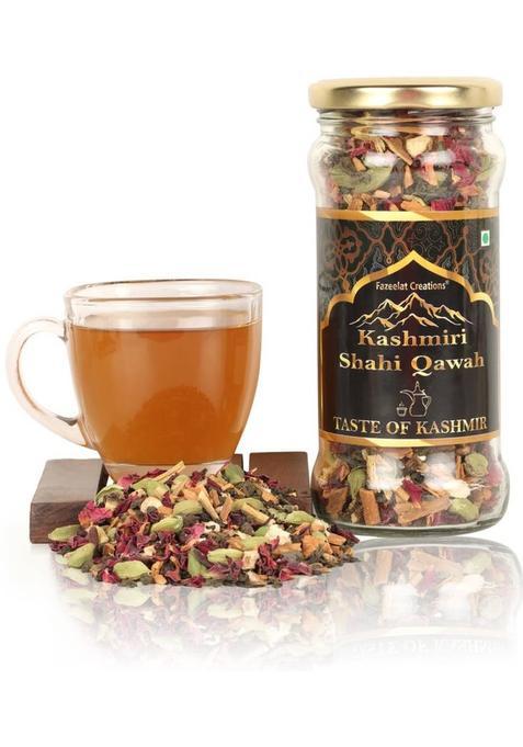 Fazeelat Creations Kashmiri Kahwa Green Tea Glass Bottle (100 G)
