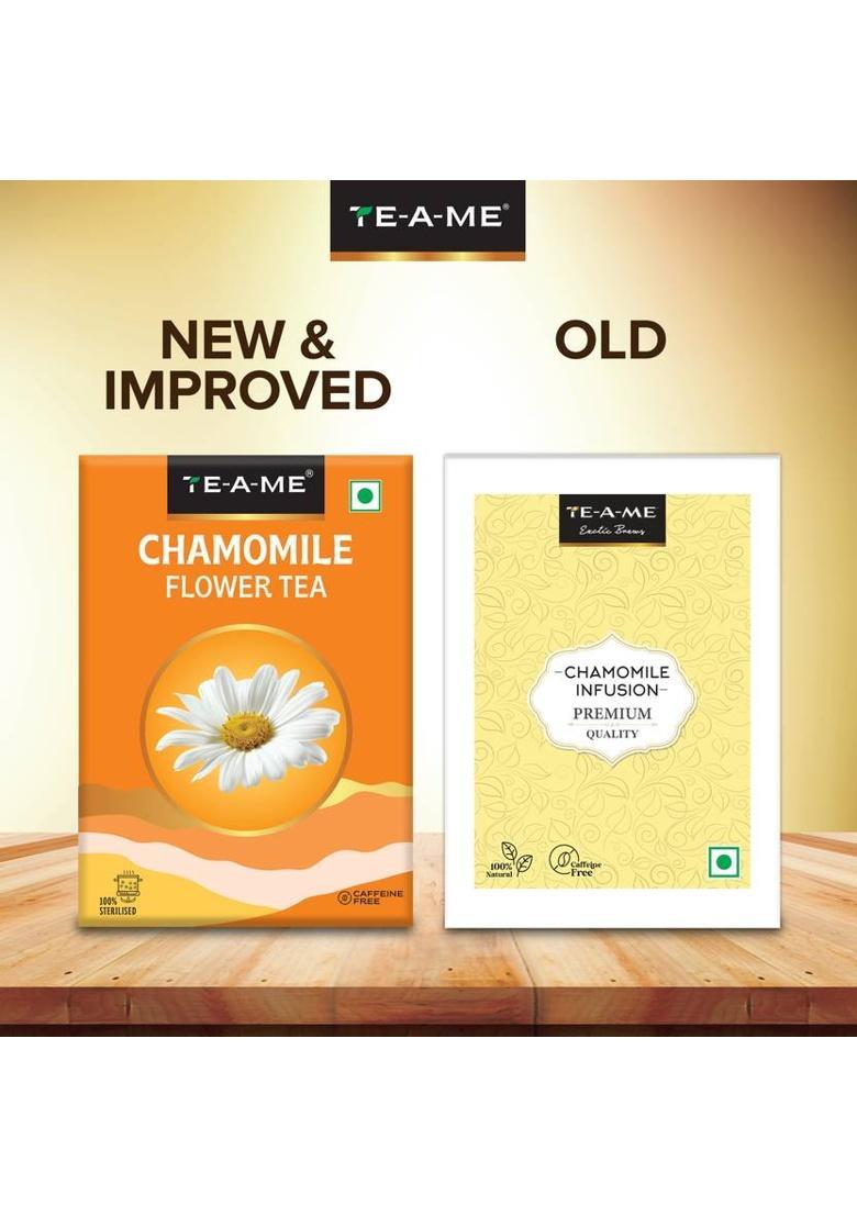 Te-A-Me Chamomile Flower Tea,50G | Pure Whole Flower Buds Of Chamomile |Caffeine Free | Chamomile Herbal Tea Box (50 G)