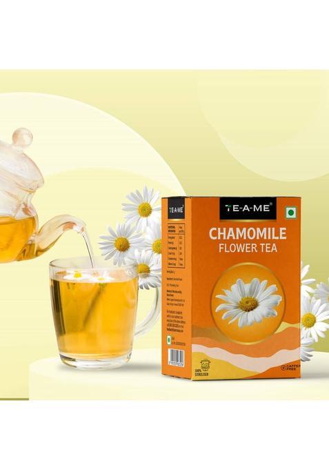 Te-A-Me Chamomile Flower Tea,50G | Pure Whole Flower Buds Of Chamomile |Caffeine Free | Chamomile Herbal Tea Box (50 G)