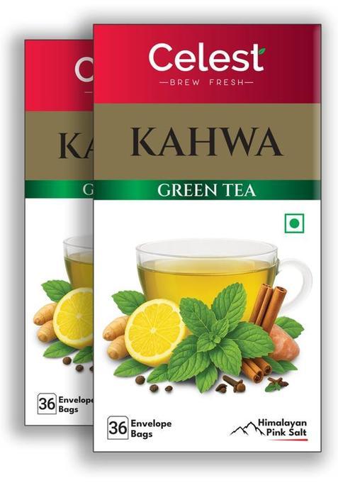 Celest Kahwa Green Tea Bags Box&nbsp;&nbsp;(2 X 36 Bags)