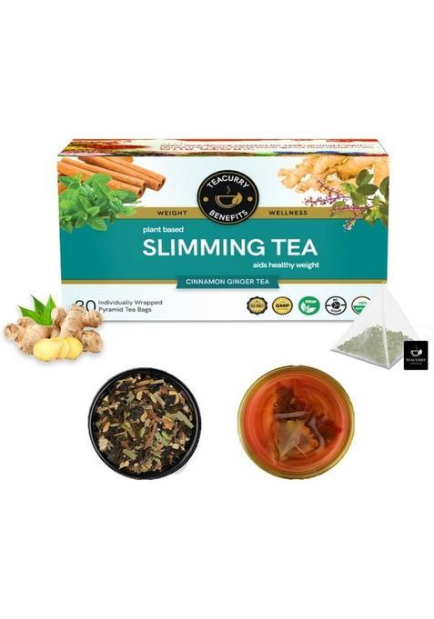 Teacurry 28 Day Slimming Tea For Weight Loss | 30 Pyramid Slimming Tea Bags, 60 Cups | Helps With Weight Loss, Tummy Reduction, Prevent Ageing Signs, Liver Detoxification | Weight Loss Tea For Women & Men Herbal Tea Pouch&nbsp;&nbsp;(30 Bags)