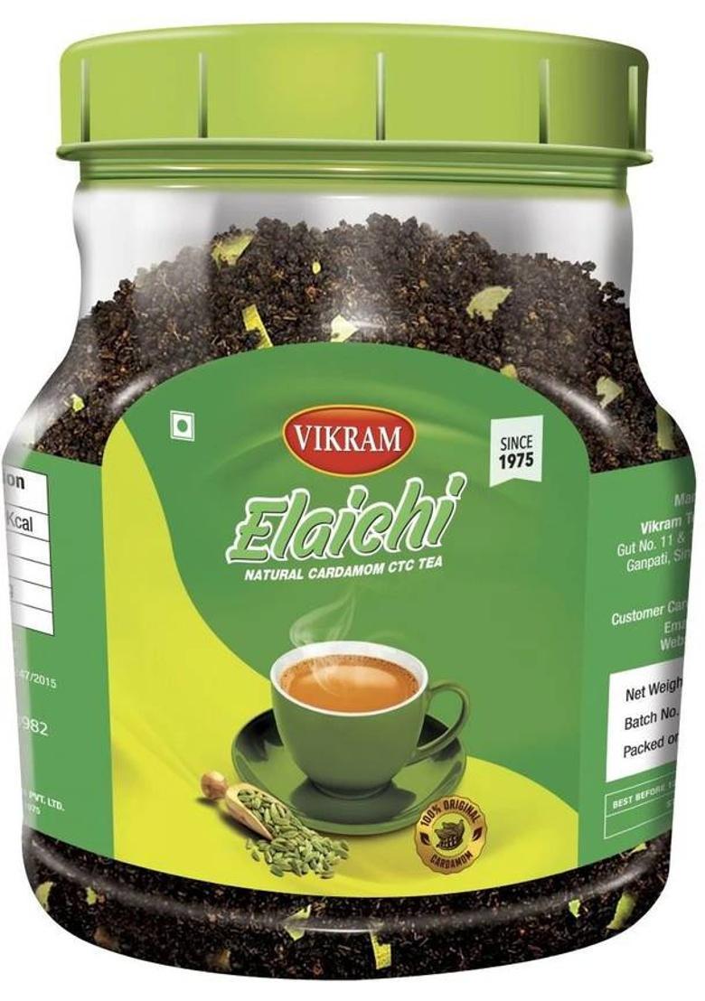 Vikram Elaichi Ctc Tea Blended With 100% Natural Ground 500G Cardamom Tea Plastic Bottle (500 G)